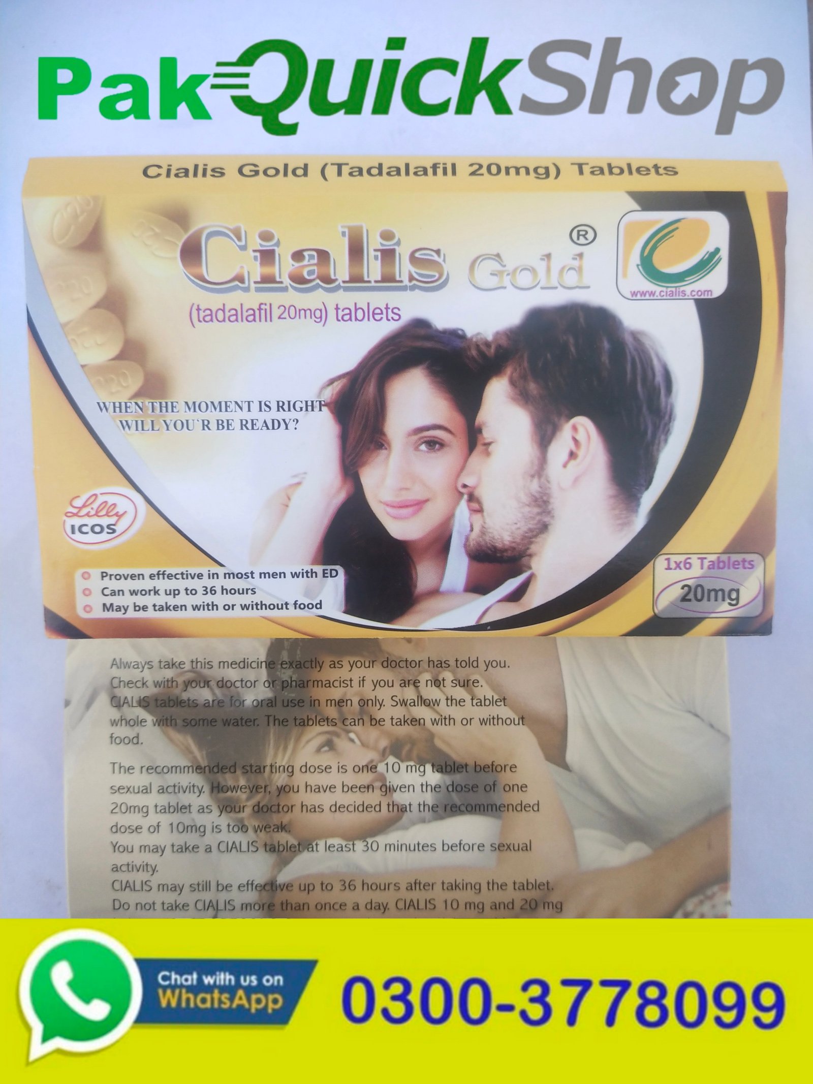 Cialis Gold 20mg Tablets in Pakistan